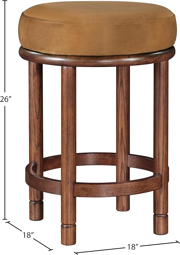 Meridian Furniture 978Saddle-C Monette Collection Art Deco Counter Stool - Image 3