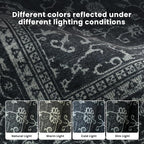 8x10 Washable Area Rugs for Living Room, Dining Room- Black White | Ultra Soft - Image 9