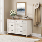 WAMPAT 7 Drawer Dresser for Bedroom, Wide Wooden Chest of Drawers Distressed - Image 4