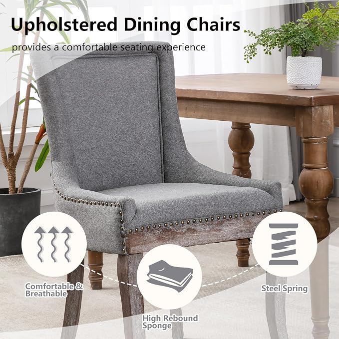 Modern Dining Chairs Set of 6, High Back Dining Chairs Side Chairs - Image 4