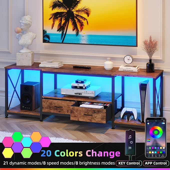 GYIIYUO TV Stand with Fabric Drawers - Image 4