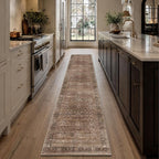 Schweek 2x10 Runner Rug Washable Non Slip Hallway Kitchen Runners Brown | - Image 3