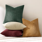 MIULEE Corduroy Decorative Throw Pillow Covers Christmas Red Green 18x18 | Set - Image 5