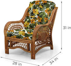 Malibu Lounge Living Accent Armchair Natural Rattan Wicker Handmade Design - Image 2