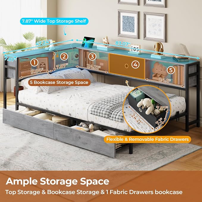 DICTAC Twin Corner Bed Frame - Image 4