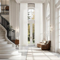 Extra Long Beige White Linen Curtains 132 Inch by Nanspring