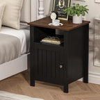 ChooChoo Farmhouse Nightstands Set of 2, Rustic Vintage End Side Table - Image 6