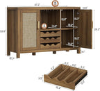 Rattan Wine Bar Cabinet, Boho Rattan Home Bar - Image 2