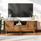 Mxtxmy 63" Fluted TV Stand for Tvs up to 70", Mid-Century Modern Entertainment - Image 8