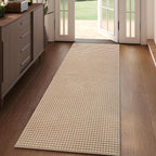 Hallway Runner Rug Woven Washable Long Kitchen Runner Brown 2x5 ft | Boho Soft by YDKGL