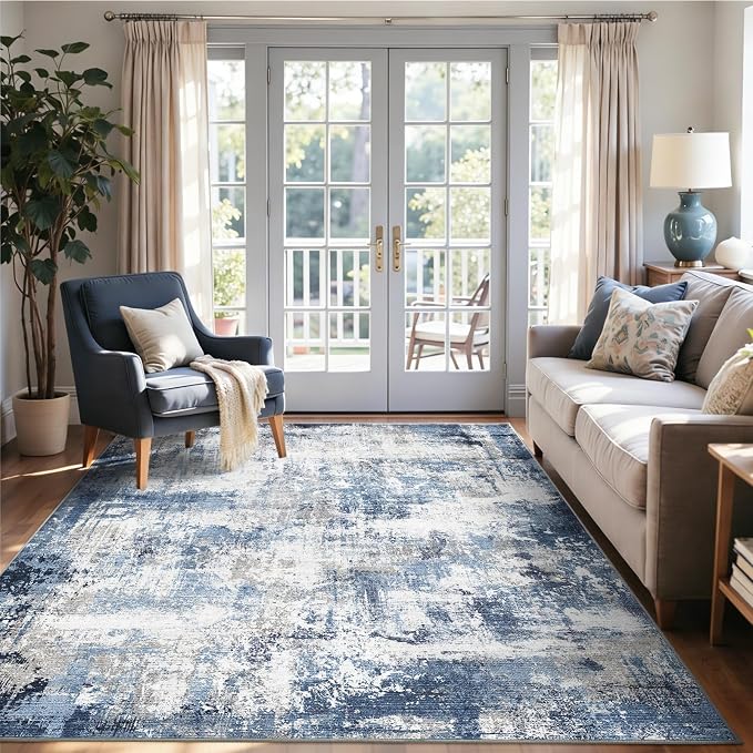 4x6 Ft Area Rugs for Living Room, Soft Non-Slip Washable Rugs Modern Abstract by Cuzwlovita