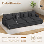 Vesgantti 142" Oversized Sectional Sofa Bed, 8-Seater Modular Sleeper Cloud - Image 2
