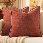 MIULEE Fall Decorative Couch Throw Pillow Covers 20x20 Inch Burnt Orange | 2 by MIULEE