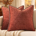 MIULEE Fall Decorative Couch Throw Pillow Covers 16x16 Inch Burnt Orange | 2 by MIULEE