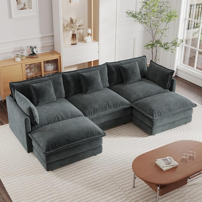 mikibama Modular Sectional Sofa, 111.5 Inch U Shaped Couch Set by Mikibama