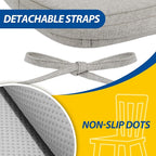 AAAAAcessories D-Shaped Chair Cushions, Machine-Washable Cover, Khaki Gray - Image 5
