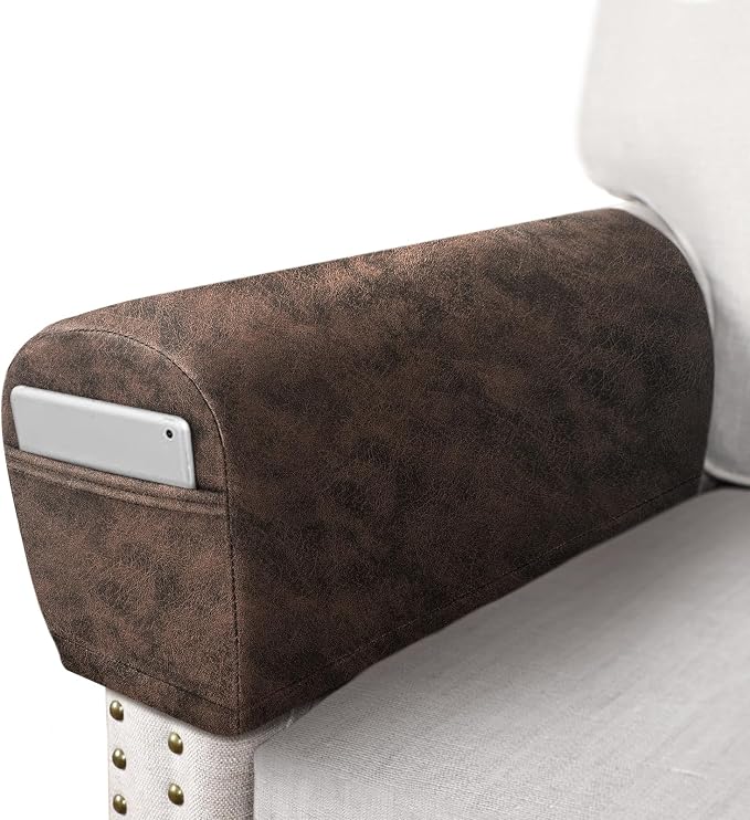 ANARACHON Leather Look Couch Arm Covers Set of 2 Armrest Covers by ANARACHON