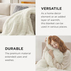 Bedsure GentleSoft Fluffy Cream King Size Blanket - Image 4