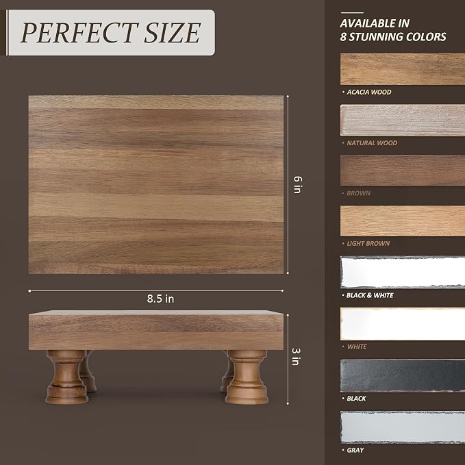 EOSAHR Farmhouse Wooden Riser for Display : Decorative Pedestal Stand for - Image 6