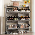 BORNOON Shoe Cabinet with 6 Flip Drawers Narrow Shoe Storage Cabinet Organizer - Image 3