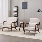 Beige Midcentury Modern Accent Chair - Image 8