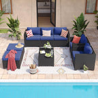 Aoxun 8 Piece Outdoor Patio Furniture Set 7 Seats, Outdoor Sectional - Image 4