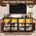 74" Large LED Farmhouse TV Stand - Image 6
