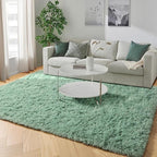 Plush Sage Green Rugs for Bedroom, 3x5 Ft Shaggy Rug Plush Bedside Carpet | - Image 5