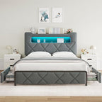 Jocoevol Queen Upholstered LED Bed Frame - Image 8