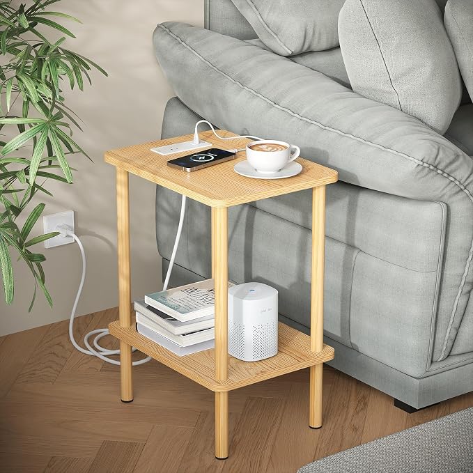 Apicizon 2 Tier End Table Set of 2, Small Side Table - Image 2