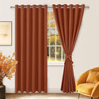 Fall Blackout Curtains for Bedroom Burnt Ochre 70 x 84 Inch 2 Panel | Thermal - Image 8