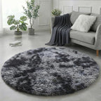 Amdrebio Tie-Dyed Dark Grey Cool Round Rug 4Ft - Image 4