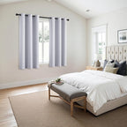 MIULEE Blackout Curtains for Bedroom 2 Panels 34x54 Inch Long Greyish White | - Image 6