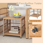 Tangkula 5 Pieces Patio Wicker Conversation Set, Outdoor Furniture Set - Image 6