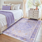 RELEANY Washable Area Rug, Water Repellent, Pet Friendly, Vintage Floral Boho - Image 2