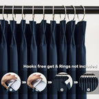 2 PCs Navy Blue Pleat Wide Drapes - Image 2