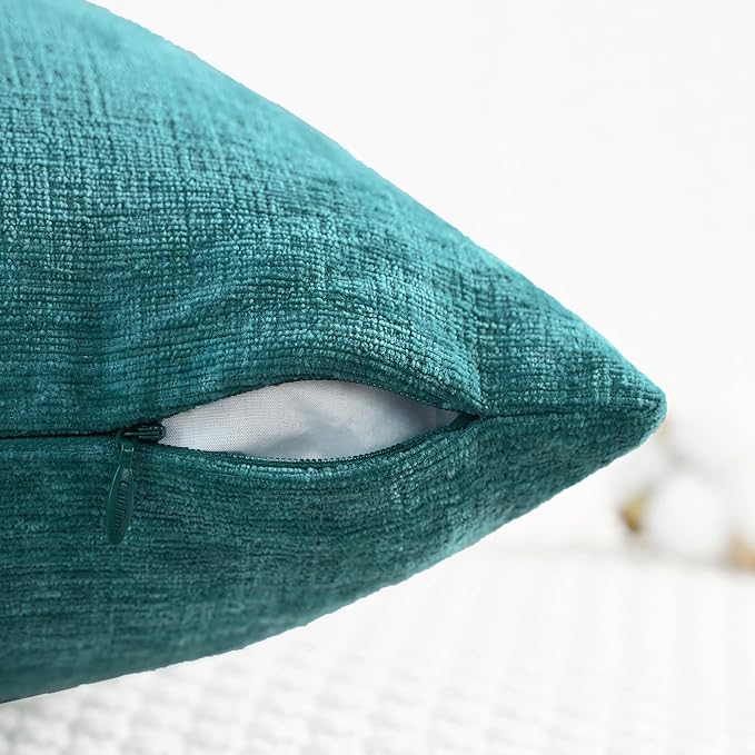 CaliTime Decorative Couch Throw Pillow Covers 22 X 22 Inches Teal | Pack of 2 - Image 3
