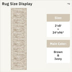 Soalmost Runner Rug 2x8 Washable Non-Slip Hallway Kitchen Runners Brown | Stain - Image 5