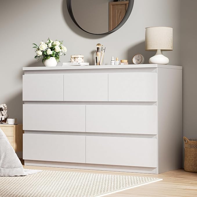 Jocoevol Modern White 7 Drawer Dresser by JOCOEVOL