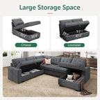 HONBAY Sectional Sleeper Sofa, Sleeper Sofa Couch - Image 3