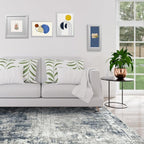 5x7 Area Rugs for Living Room Bedroom Dining Room Washable Blue Grey | Soft - Image 9