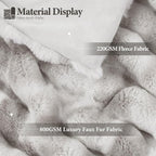 Luxury 1000GSM Faux Rabbit Fur Throw Blanket, Super Heavy Warm Cozy Grey - Image 2