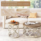 karlott Farmhouse End Table, 18.5'' French Country Round Side Table, Distressed - Image 6