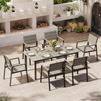 Outdoor Patio Dining Chairs Set of 2, 350LBS Capacity Aluminum Patio Dining - Image 7