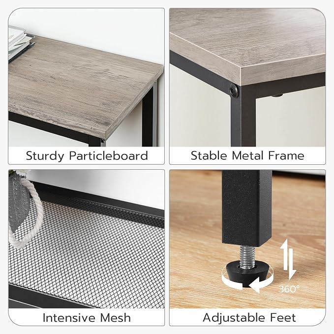HOOBRO 29.5" Narrow Console Table, 3-Tier Entryway Table, Thin Sofa Table - Image 7