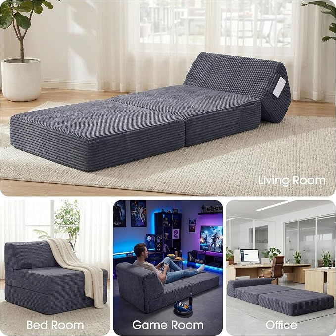 Kasunpul Folding Sofa Bed with Pillow, Memory Foam Fold Out Chair Bed, - Image 7