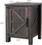 OKD Nightstand with Charging Station, 18 Inch Farmhouse End Table with Barn - Image 8