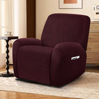 ANARACHON Leather Look Recliner Chair Covers, 4-Pieces Stretch Recliner Cover - Image 6