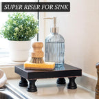 EOSAHR Modern Pedestal Stand for Kitchen Decor : Decorative Wood Riser for - Image 2
