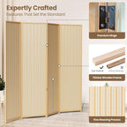 4 Panel Room Divider and Extra Wide Folding Privacy Screen, Bamboo Room Divider - Image 4